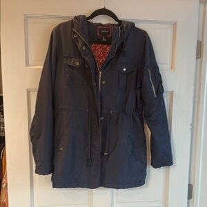 Forever 21 Dark Blue Hooded Parka